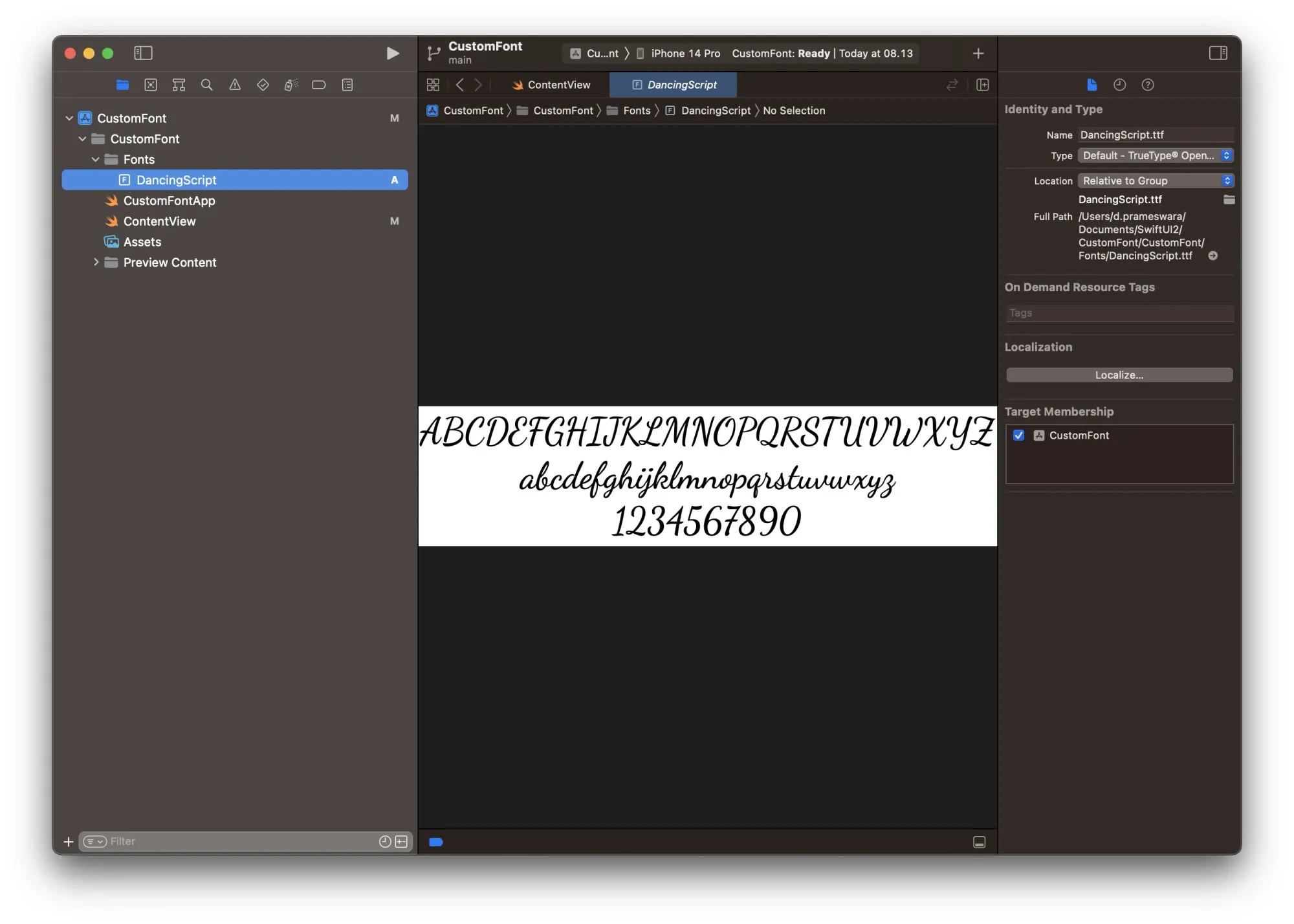 Adding Custom Fonts to SwiftUI Applications