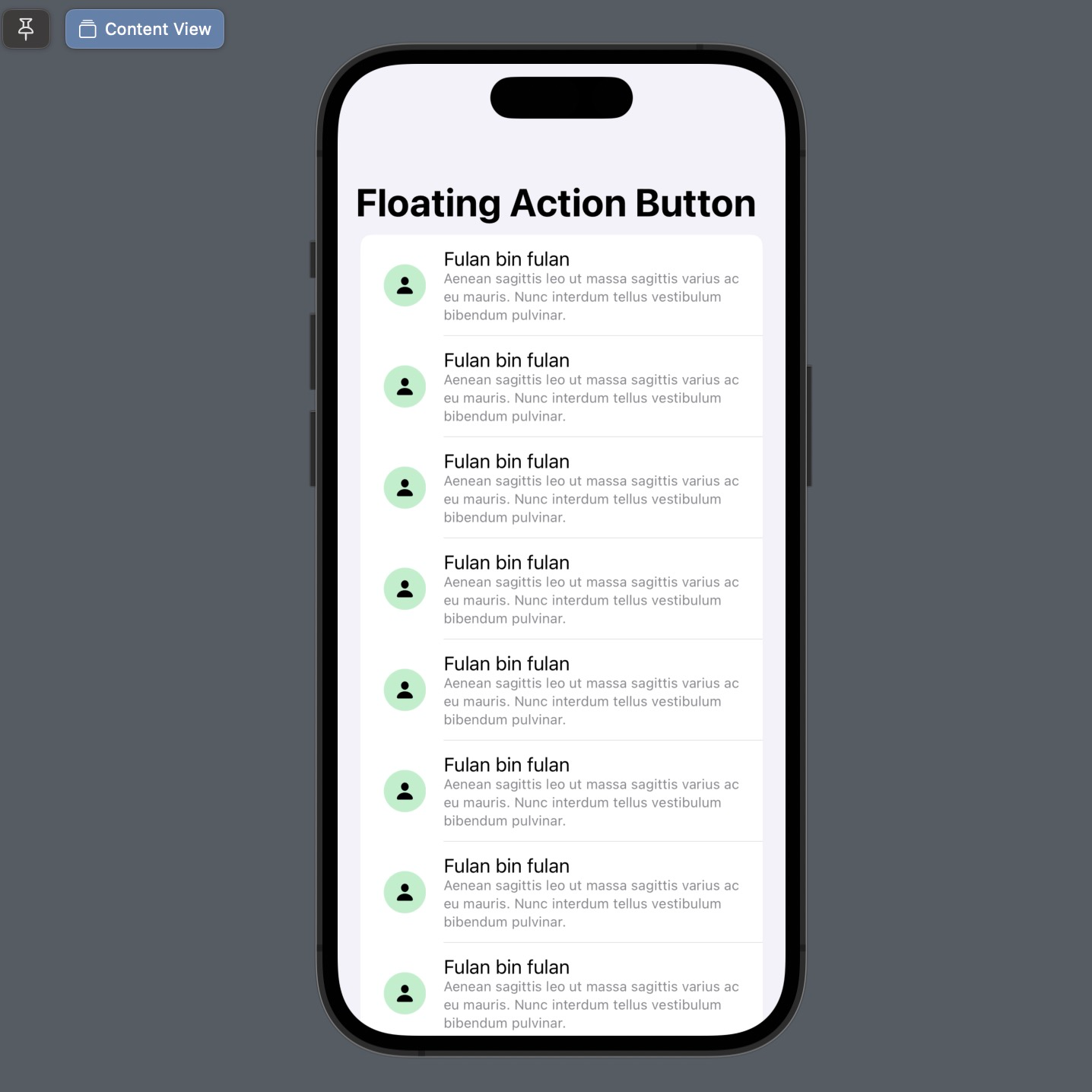 Easy Way to Create a Floating Action Button (FAB) in SwiftUI.