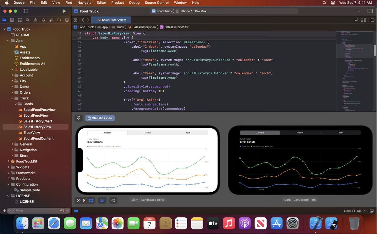 Easy way to re-format/beautify code in Xcode