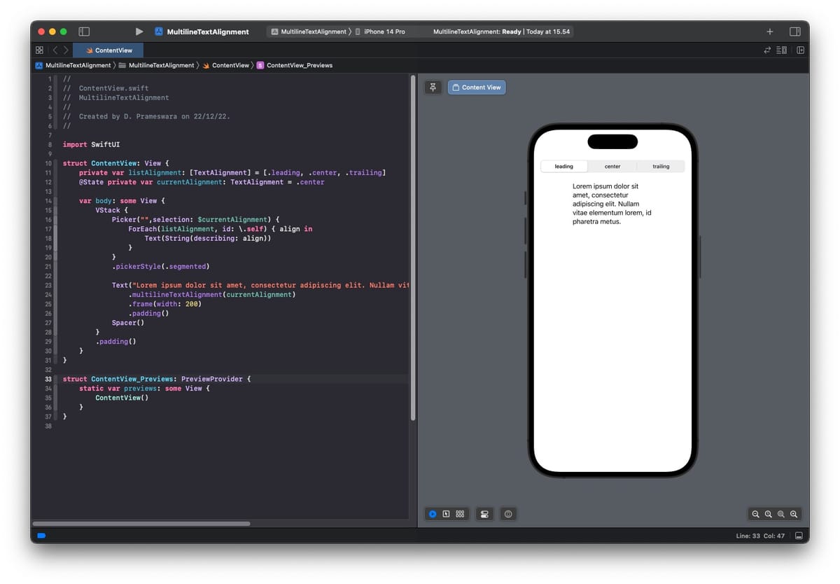 SwiftUI's Multiline Text Alignment Guide