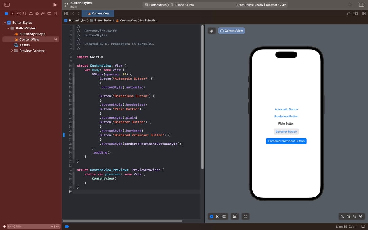 5 ButtonStyles in SwiftUI