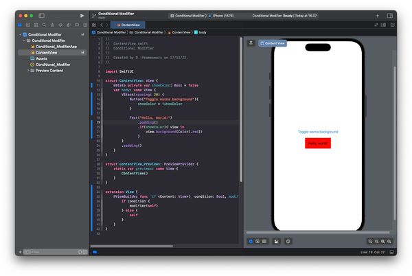 Creating Conditional Modifiers for SwiftUI Views